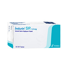 İNDURİN SR 1,5 MG, SUSTAINED RELEASE 30 FILM COATED TABLETS